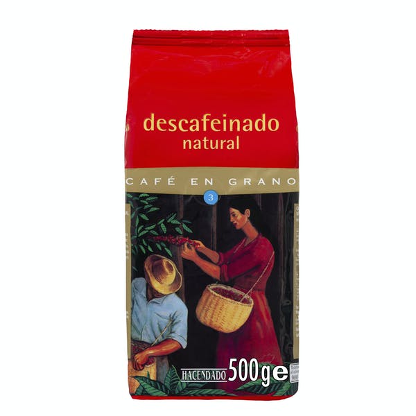 Café en grano descafeinado natural Hacendado Mercadona