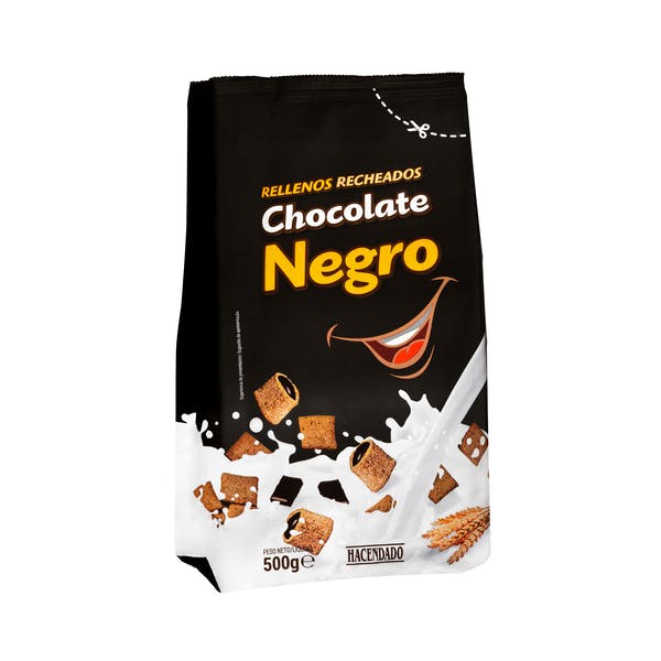 Cereales rellenos de chocolate negro Hacendado Mercadona