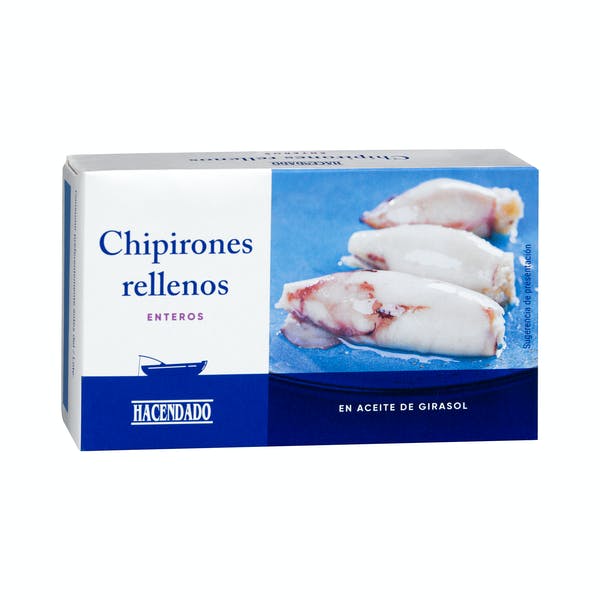 Chipirones rellenos enteros Hacendado en aceite de girasol Mercadona