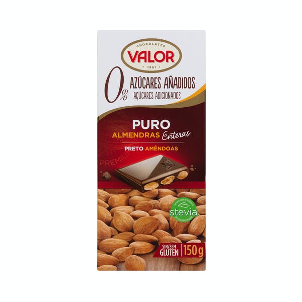 Chocolate negro Valor puro almendras enteras Mercadona