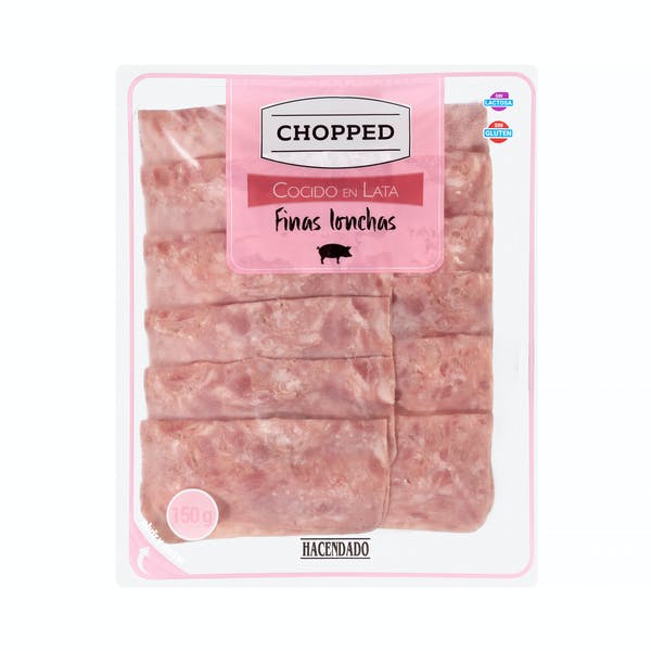 Chopped cocido en lata Hacendado finas lonchas Mercadona