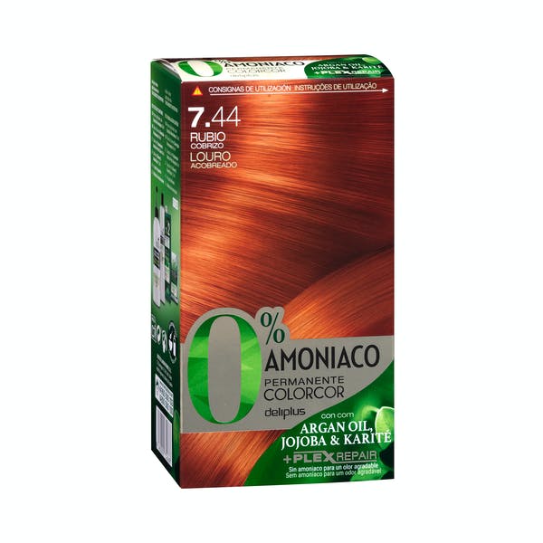 Coloración permanente 7.44 rubio cobrizo Deliplus 0% amoníaco Mercadona