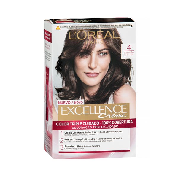 Coloración permanente L'Oréal 4 castaño Mercadona