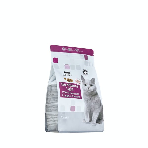 Comida gato esterilizado light Supreme Compy con pollo y cereales Mercadona