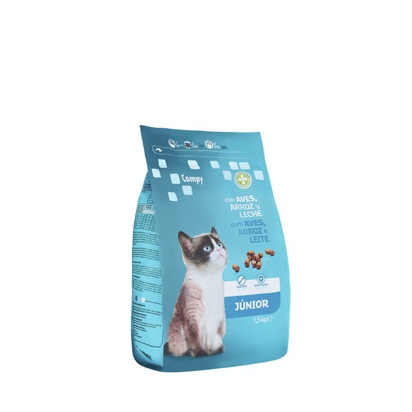 Comida gatos júnior Compy con arroz y leche Mercadona