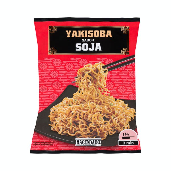 Fideos orientales Yakisoba soja Hacendado Mercadona