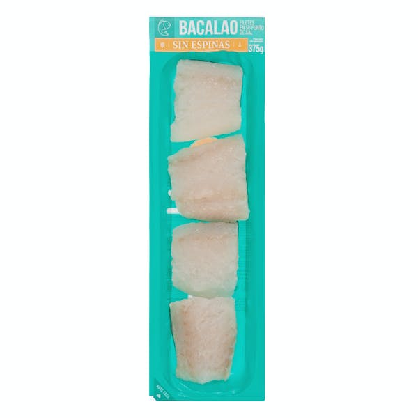 Filetes de bacalao sin espinas Hacendado congelado Mercadona