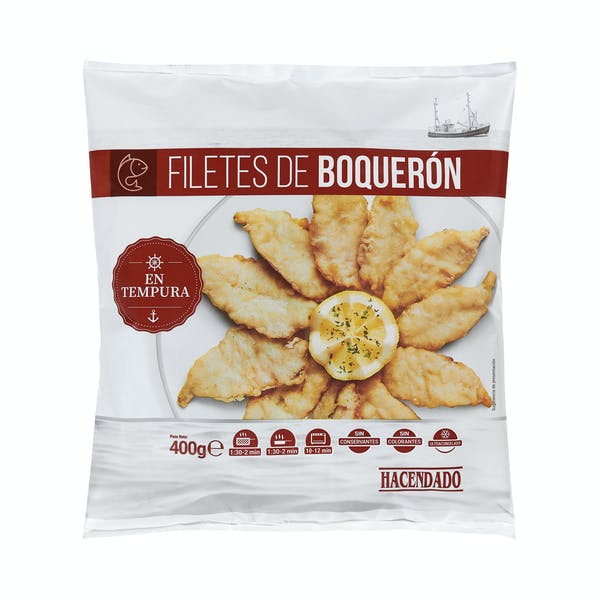 Filetes de boquerón en tempura Hacendado ultracongelado Mercadona