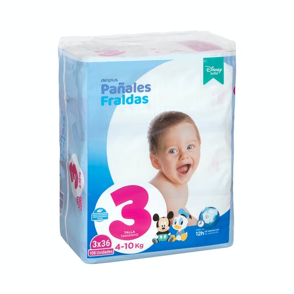 Pañales bebé talla 3 de 4-10 kg Deliplus Mercadona