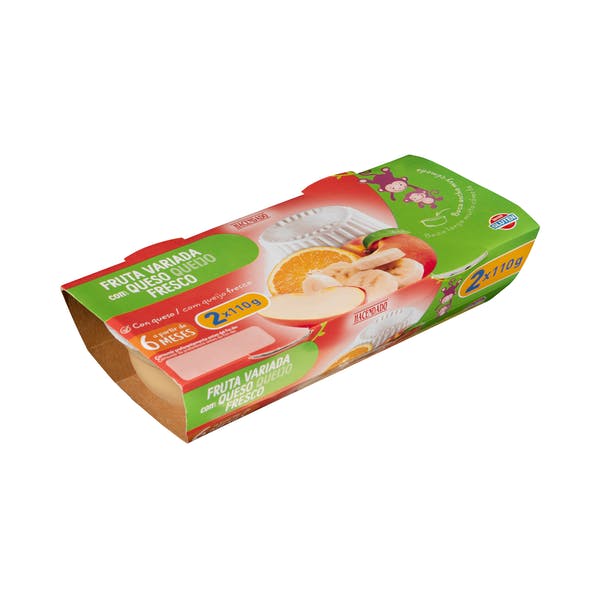 Papilla fruta variada con queso fresco +6 meses Hacendado Mercadona