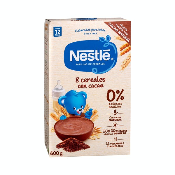 Papilla instantánea 8 cereales con cacao Nestlé +12 meses Mercadona