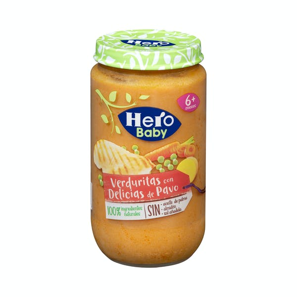 Papilla verduritas con delicias de pavo Hero baby natur +6 meses Mercadona