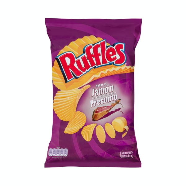 Patatas fritas onduladas Ruffles sabor jamón Mercadona