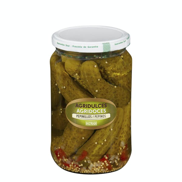 Pepinillos agridulces Hacendado en vinagre Mercadona