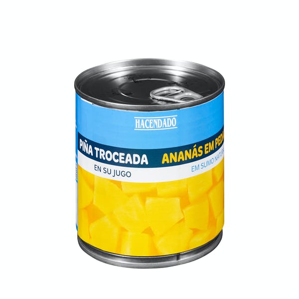 Piña en su jugo Hacendado rodajas troceada Mercadona