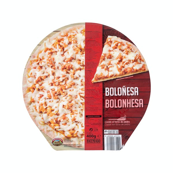 Pizza boloñesa Hacendado ultracongelada Mercadona