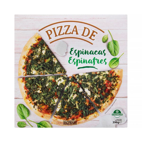 Pizza de espinacas Hacendado ultracongelada Mercadona