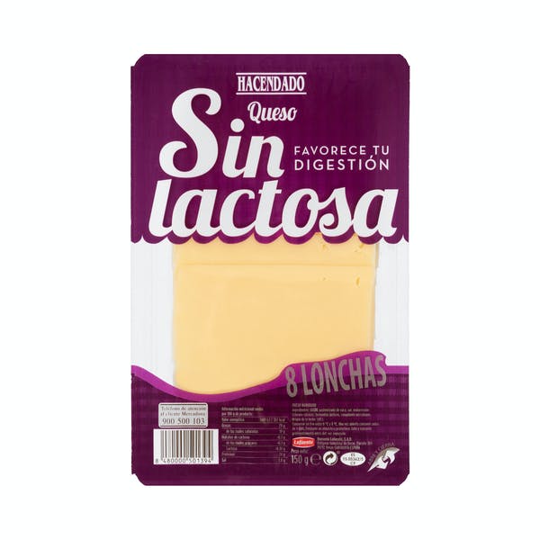 Queso sin lactosa Hacendado lonchas Mercadona