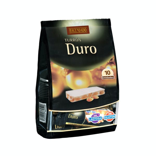 Turrón duro en porciones Hacendado calidad suprema Mercadona