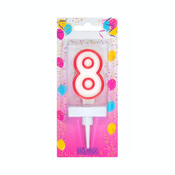 Vela de cumpleaños 8 Hacendado Mercadona