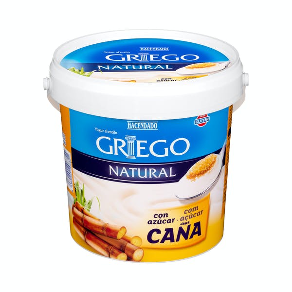 Yogur griego natural Hacendado con azúcar de caña Mercadona