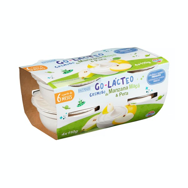 Yogur infantil cremoso de manzana y pera Go-Lácteo +6 meses Mercadona