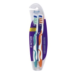 BONTE cepillo dental x-action medio blister 2 unidades del Dia