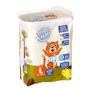 DIA PLANETA BEBE pañales 13-20 kgs talla L paquete 20 uds del Dia