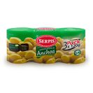 SERPIS aceitunas rellenas de anchoa pack 3 latas 120 gr del Dia