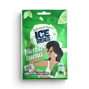 DIA ICEBERG chicle sabor hierbabuena sin azúcar bolsa 45 gr del Dia