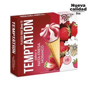 DIA TEMPTATION helado cono sabor nata y fresa caja 6 uds 408 gr del Dia