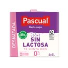 PASCUAL leche desnatada sin lactosa envase 1 lt PACK 6 del Dia